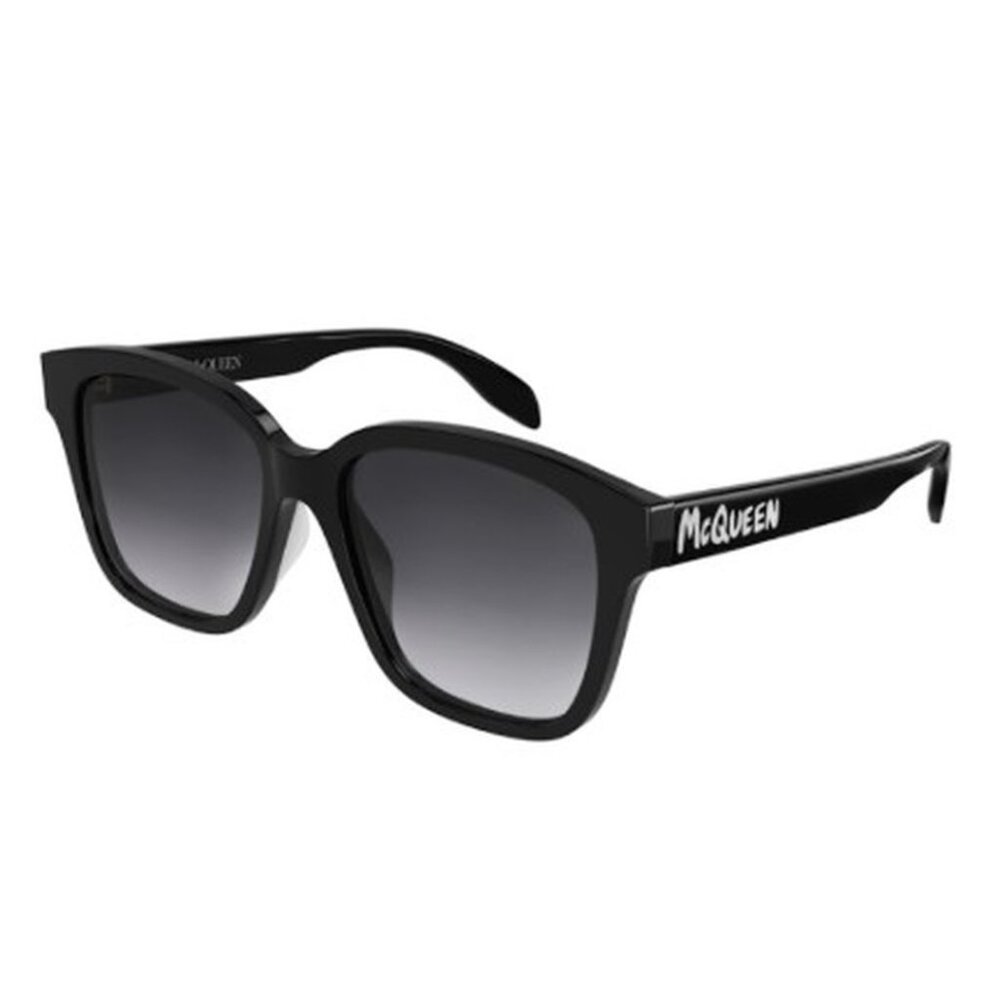 NEW ALEXANDER MCQUEEN SUNGLASSES AM0331SK 001 WOMEN BLACK SQUARE EYEWEAR - Picture 1 of 3